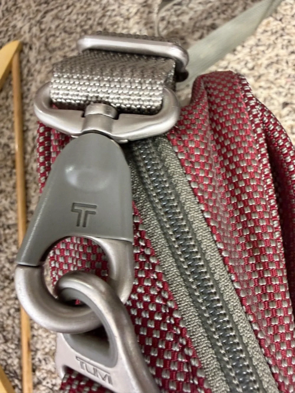 Tumi Red‎ Gray Crossbody Bag Alpha Collection  Nylon